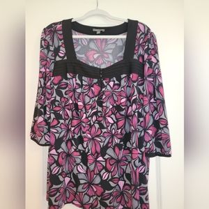 Apt 9 2x Blouse.  3/4 length sleeve.